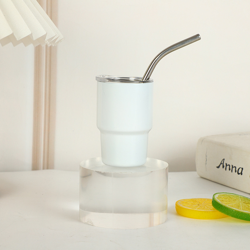 Home stainless steel straw cup, 3 oz anti-drop small wine glass. - Image 3