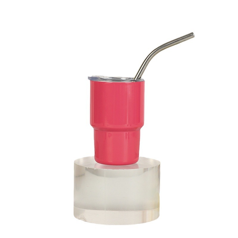 Home stainless steel straw cup, 3 oz anti-drop small wine glass. - Image 2